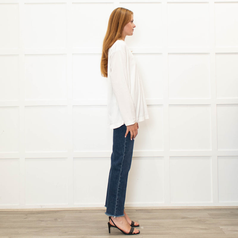Fabiana Filippi Cream Cotton Front Long Sleeve Top