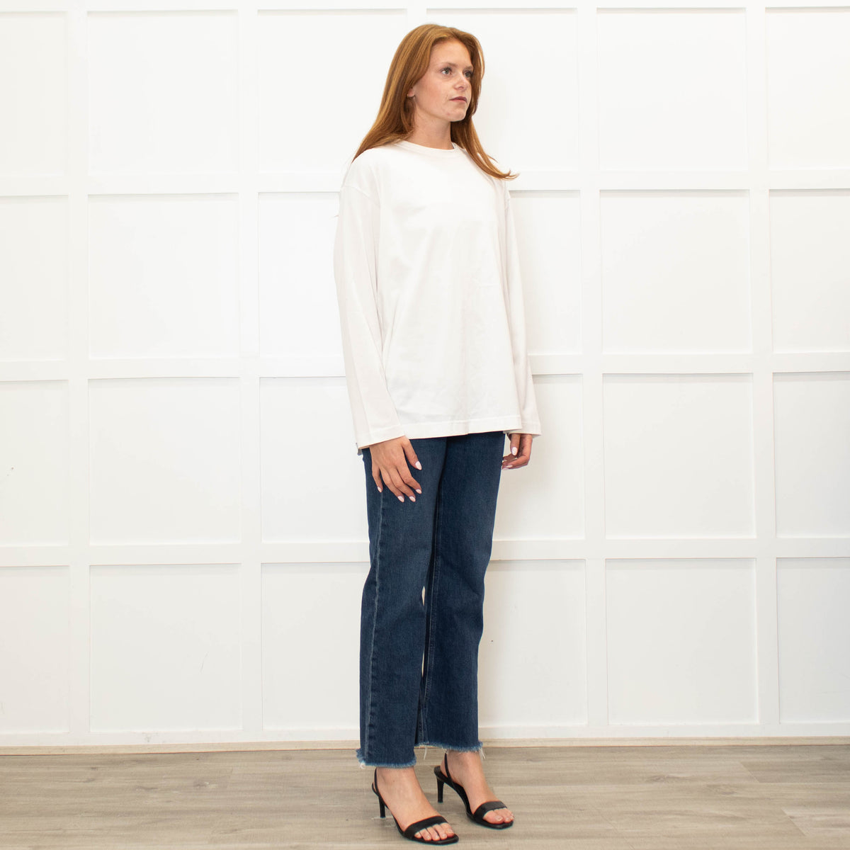 Fabiana Filippi Cream Cotton Front Long Sleeve Top