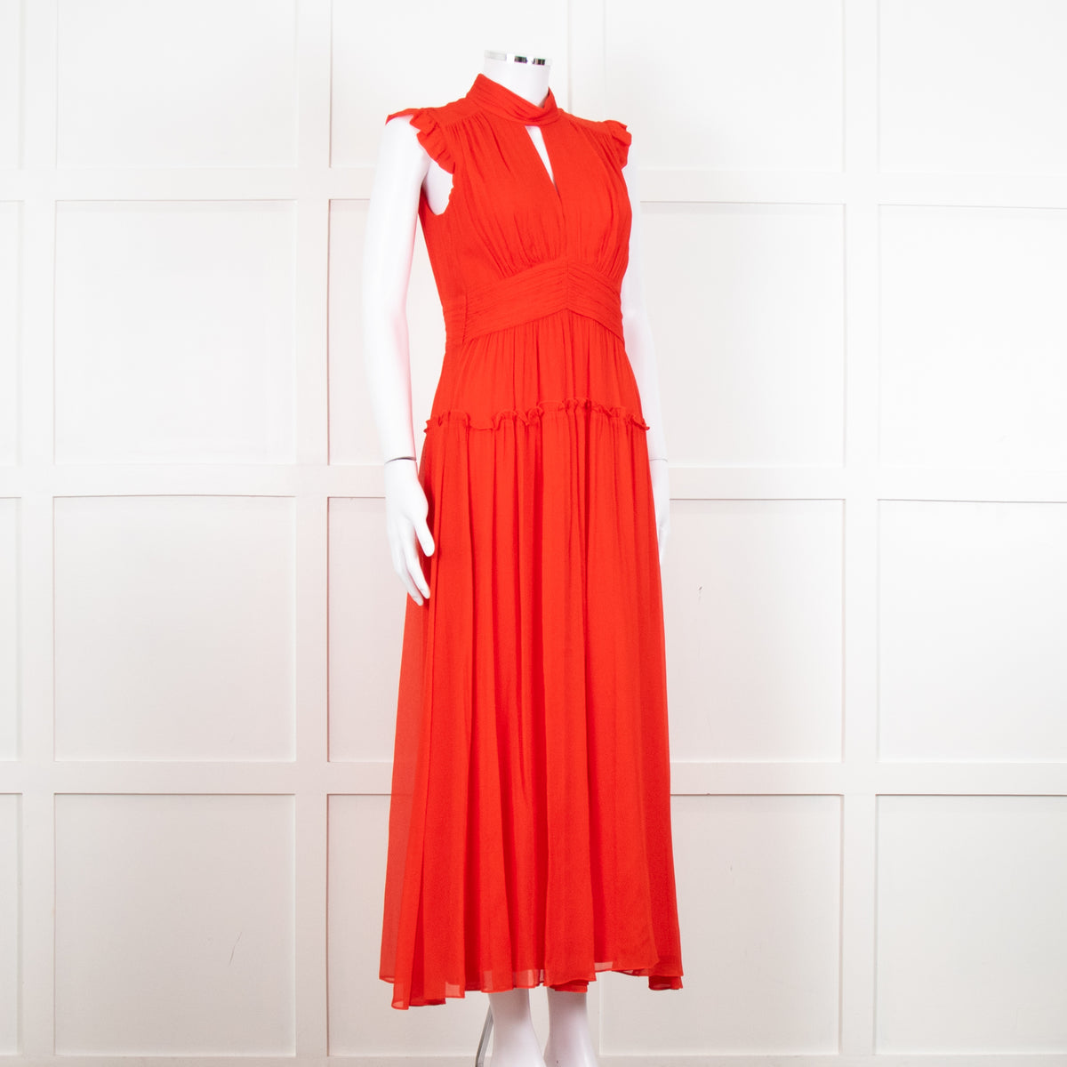 Me + Em Red Full Length Sleeveles Dress
