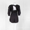 Self Portrait Black Playsuit Broderie Collar