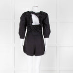 Self Portrait Black Playsuit Broderie Collar