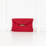 Shanghai Tang Red Braided Gold Chain Clutch