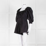 Self Portrait Black Playsuit Broderie Collar