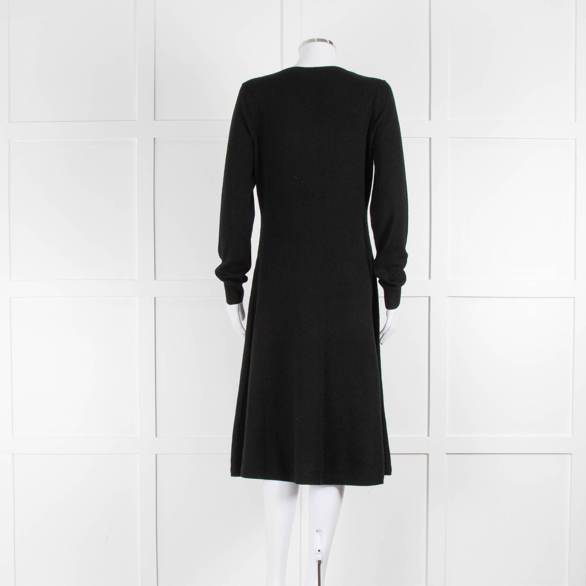 Ralph Lauren Black Soft Knit Fit and Flare Midi Dress
