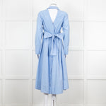 Eudon Choi Blue Cotton Button Up Asymmetric Shirt Dress