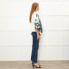 Dries Van Noten Cream Green Floral Shortsleeve Sweatshirt