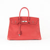 Hermes Birkin 35 Bag In Rouge Casaque Togo Leather Palladium Hardware