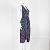 Diane Von Furstenberg Blue And Pink Halter Neck Dress