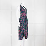 Diane Von Furstenberg Blue And Pink Halter Neck Dress