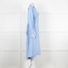Eudon Choi Blue Cotton Button Up Asymmetric Shirt Dress