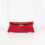 Shanghai Tang Red Braided Gold Chain Clutch