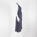Diane Von Furstenberg Blue And Pink Halter Neck Dress