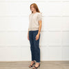 Wyse Beige Merino Wool Scallop Shape Cardigan