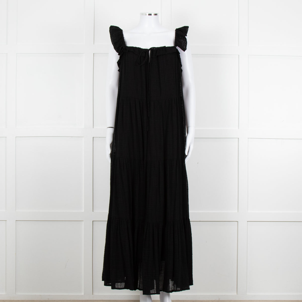 Lu.Ciee Black Strappy Tiered Sundress