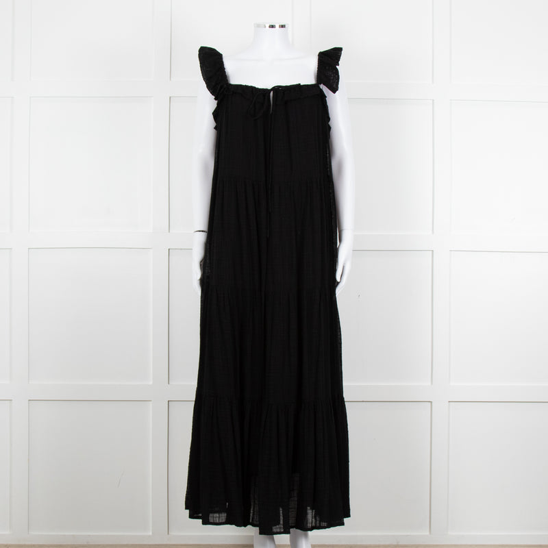 Lu.Ciee Black Strappy Tiered Sundress