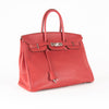 Hermes Birkin 35 Bag In Rouge Casaque Togo Leather Palladium Hardware
