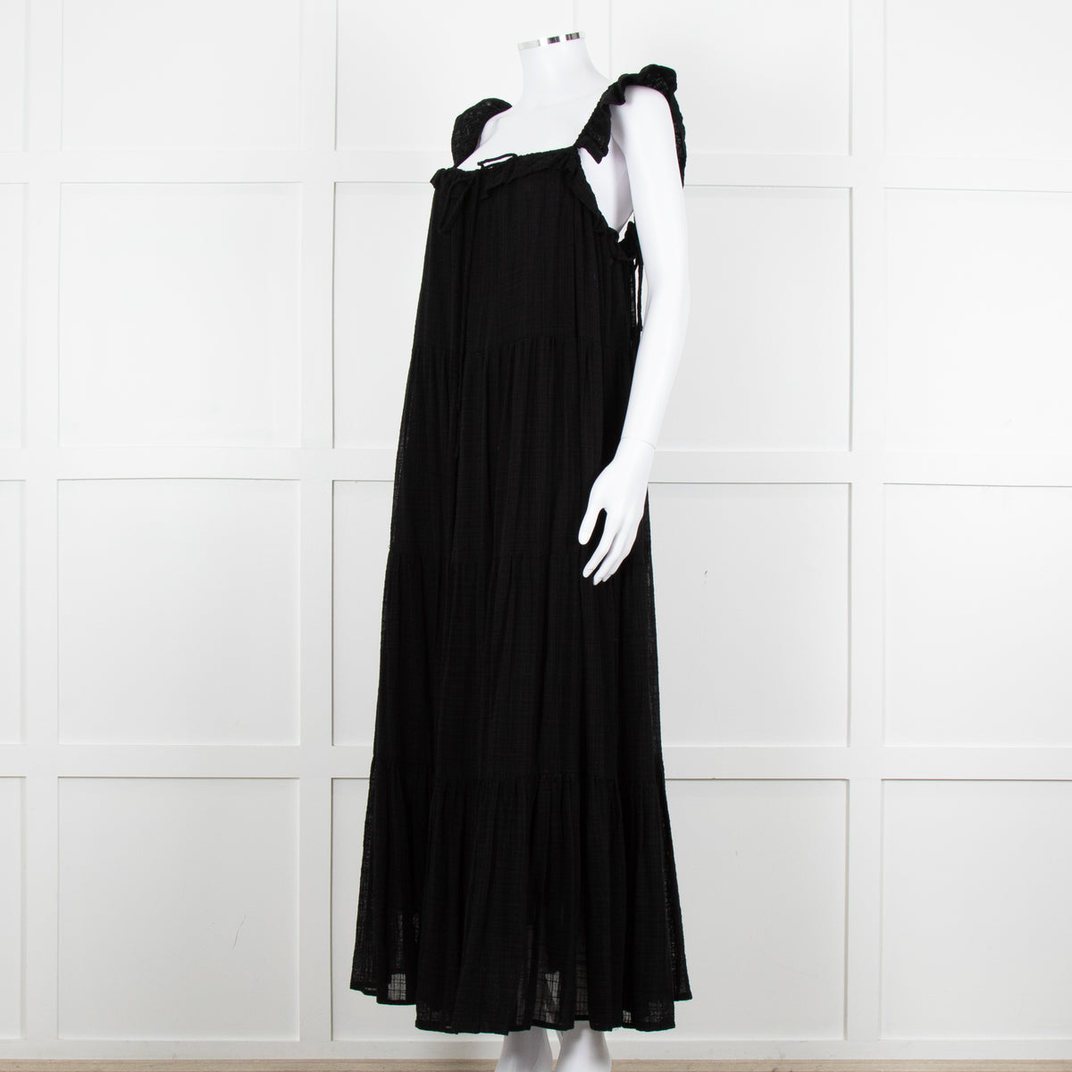 Lu.Ciee Black Strappy Tiered Sundress