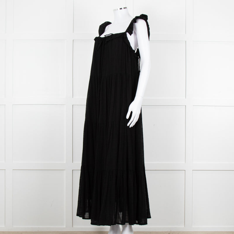 Lu.Ciee Black Strappy Tiered Sundress