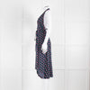 Diane Von Furstenberg Blue And Pink Halter Neck Dress