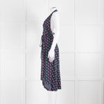 Diane Von Furstenberg Blue And Pink Halter Neck Dress