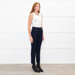 Veronica Beard Blue Trousers Renzo Pant Gold Buttons