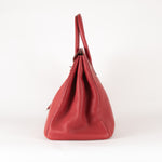 Hermes Birkin 35 Bag In Rouge Casaque Togo Leather Palladium Hardware