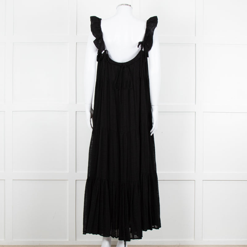 Lu.Ciee Black Strappy Tiered Sundress