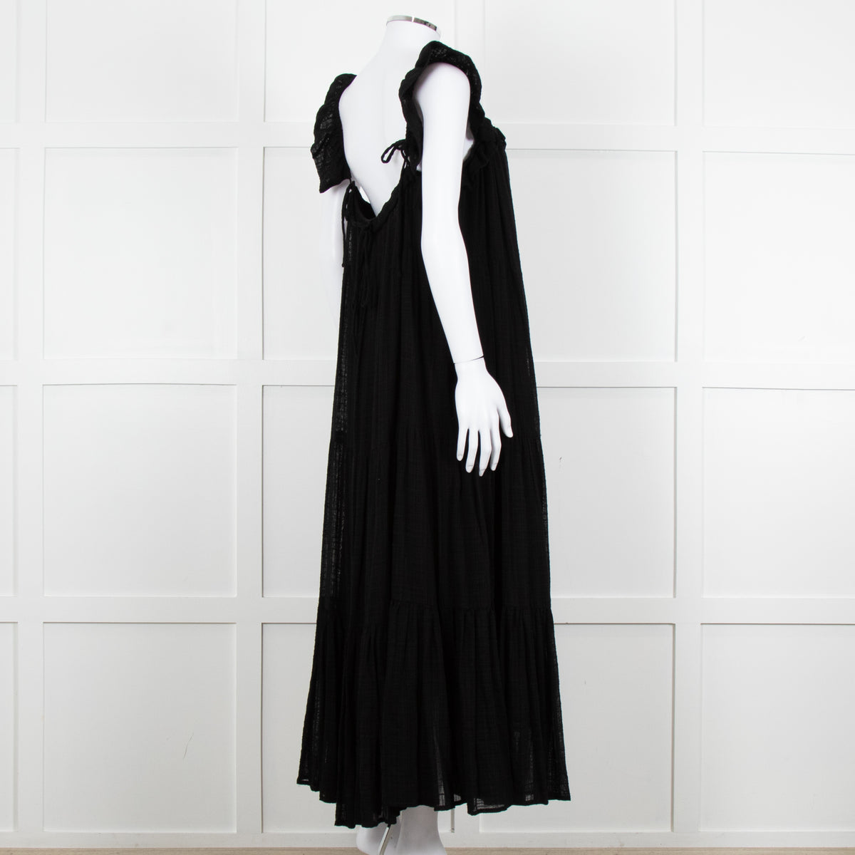 Lu.Ciee Black Strappy Tiered Sundress