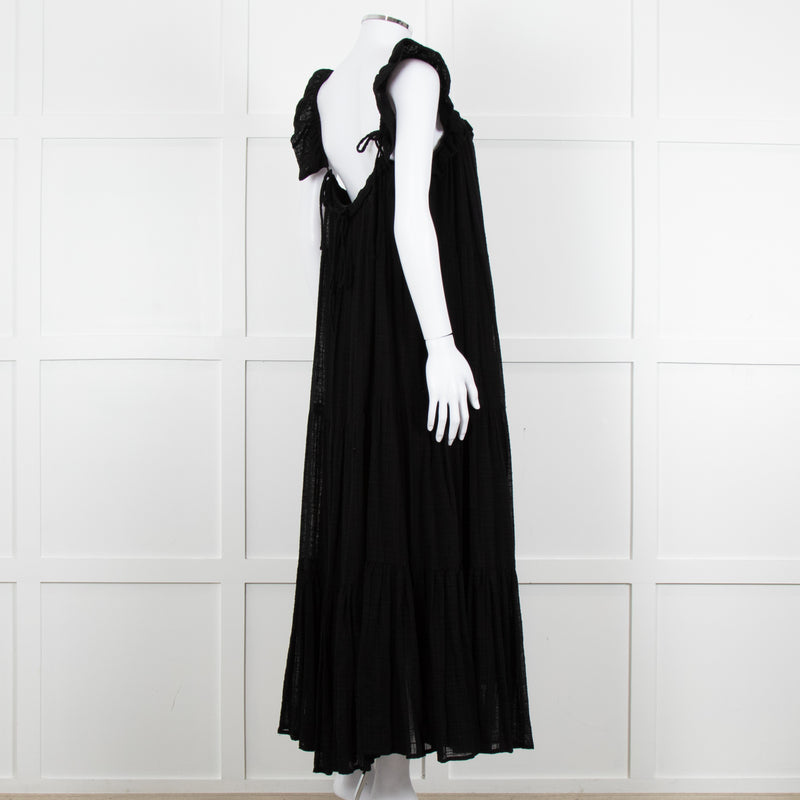 Lu.Ciee Black Strappy Tiered Sundress
