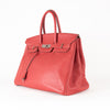 Hermes Birkin 35 Bag In Rouge Casaque Togo Leather Palladium Hardware