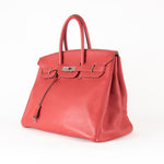 Hermes Birkin 35 Bag In Rouge Casaque Togo Leather Palladium Hardware