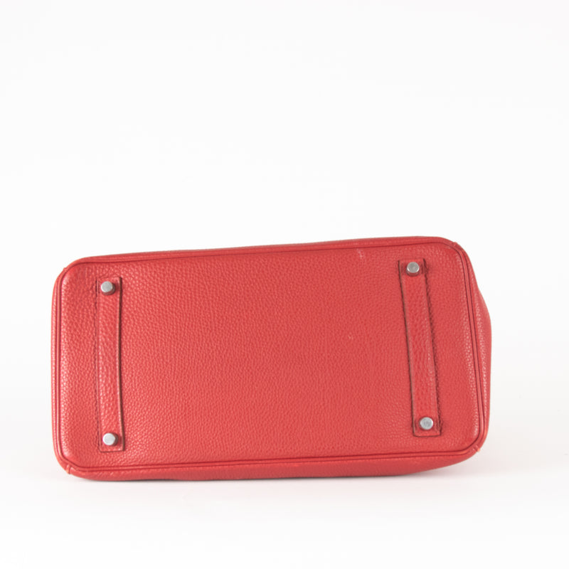 Hermes Birkin 35 Bag In Rouge Casaque Togo Leather Palladium Hardware