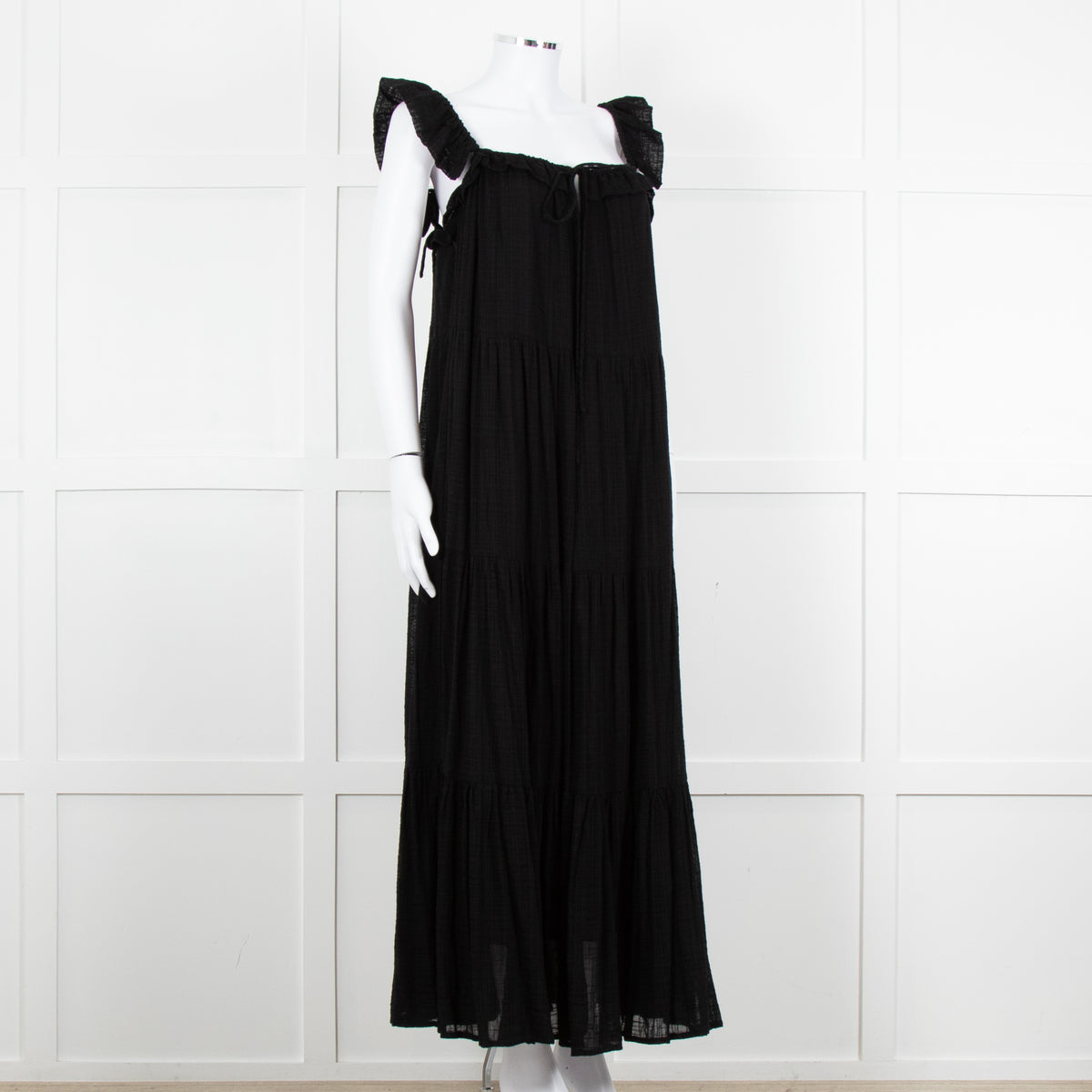 Lu.Ciee Black Strappy Tiered Sundress