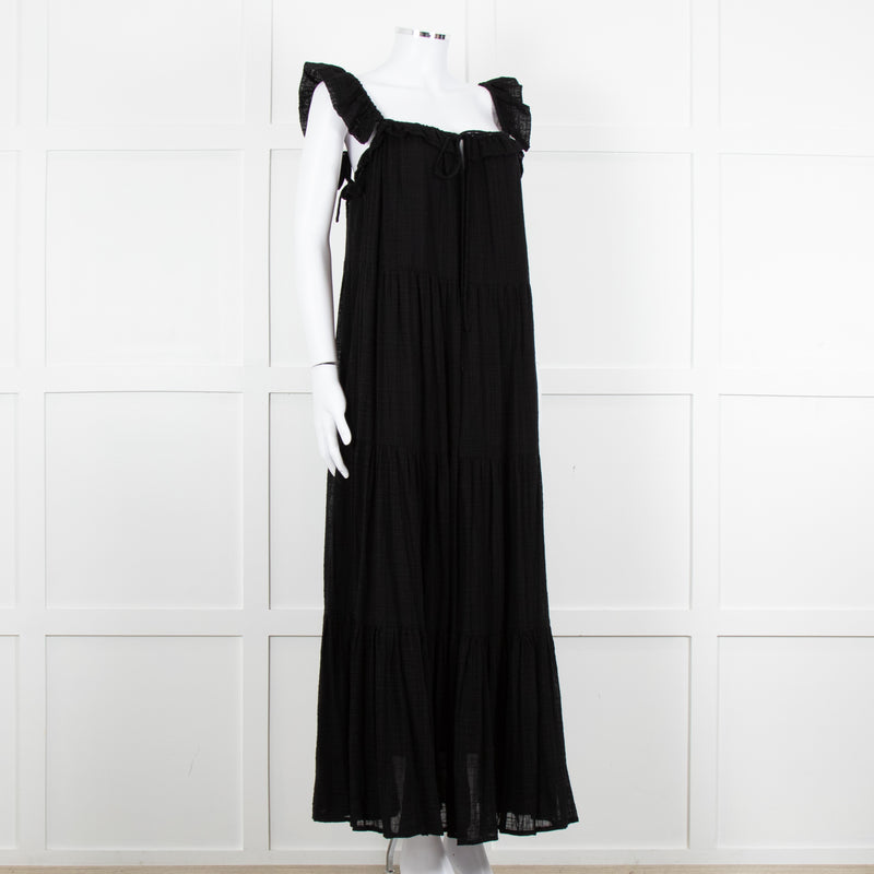 Lu.Ciee Black Strappy Tiered Sundress