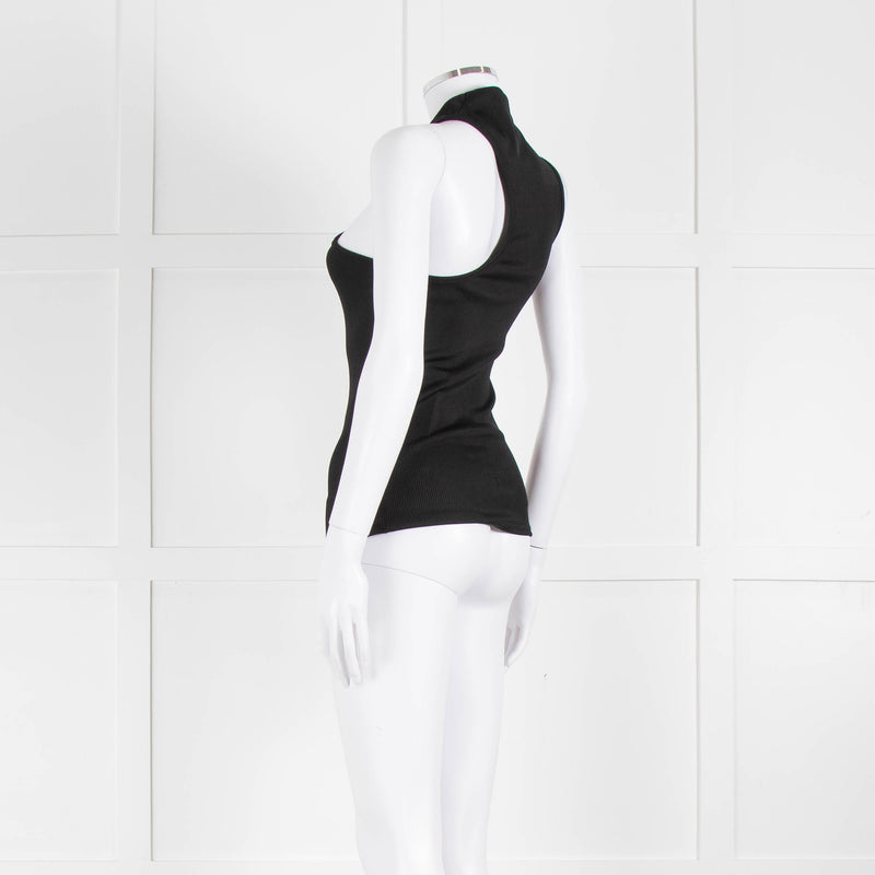 Anine Bing Black Cutout Vest Top