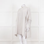 Issey Miyake Grey Pleated Sleeve Longline Jacket