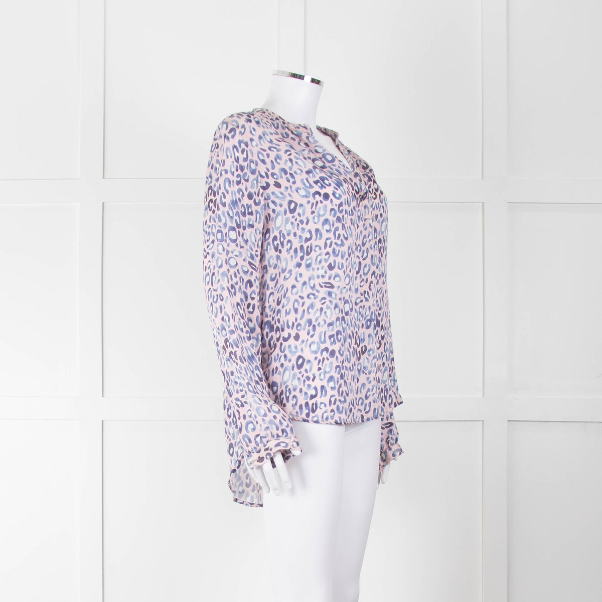 Primrose Park Pink Blue Leopard Print Blouse