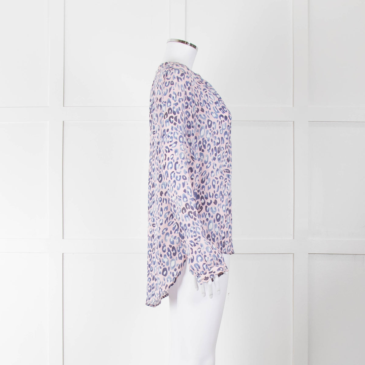 Primrose Park Pink Blue Leopard Print Blouse