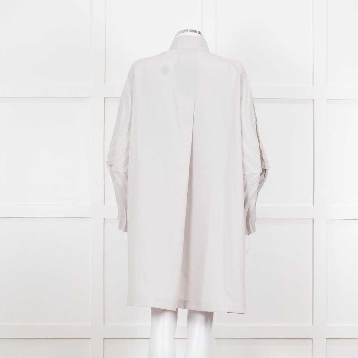 Issey Miyake Grey Pleated Sleeve Longline Jacket