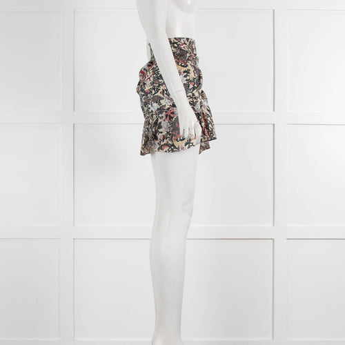 Etoile By Isabel Marant Cream Grey Red Floral Mini Skirt
