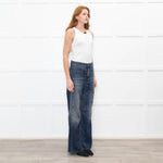 Me + Em Dark Blue Flared Jeans With Front Pockets