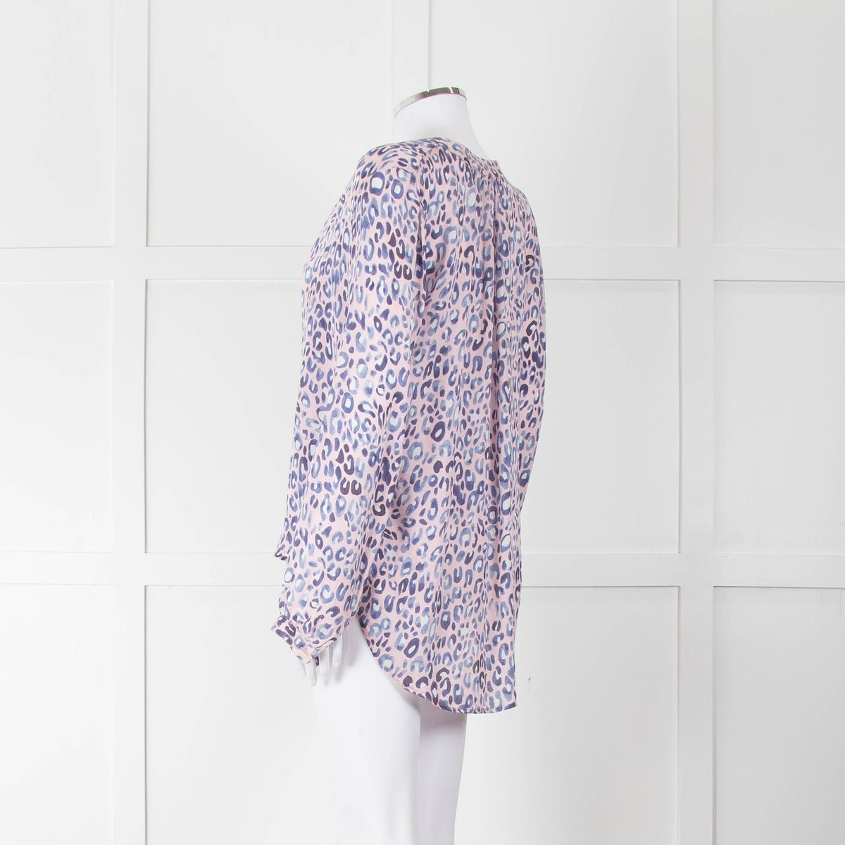 Primrose Park Pink Blue Leopard Print Blouse