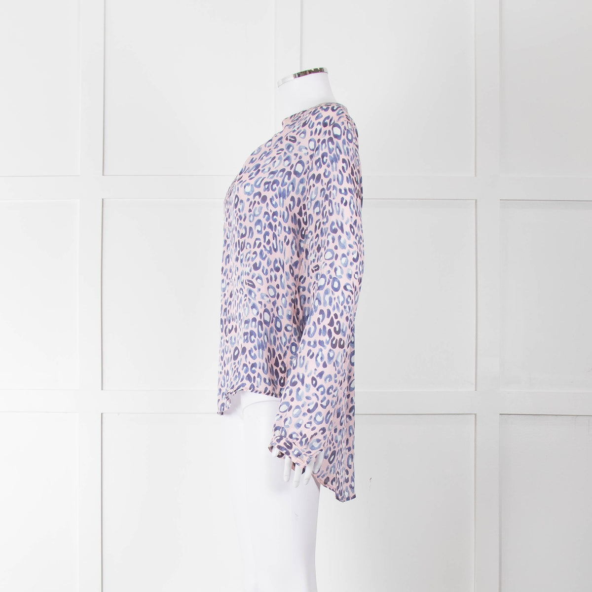 Primrose Park Pink Blue Leopard Print Blouse