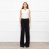 Me + Em Black Wide Leg Trousers with Knitted Side Stripe