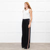 Me + Em Black Wide Leg Trousers with Knitted Side Stripe