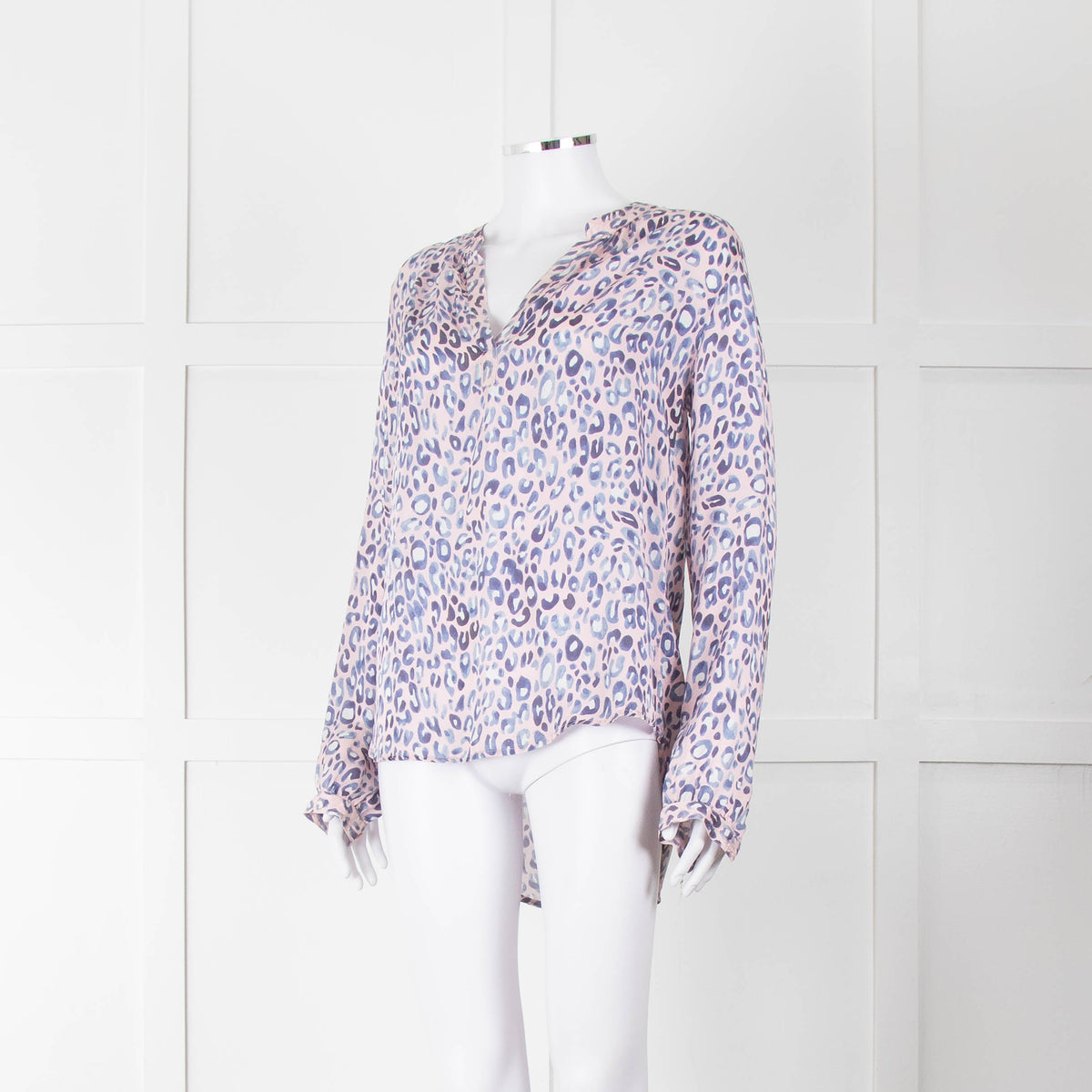 Primrose Park Pink Blue Leopard Print Blouse