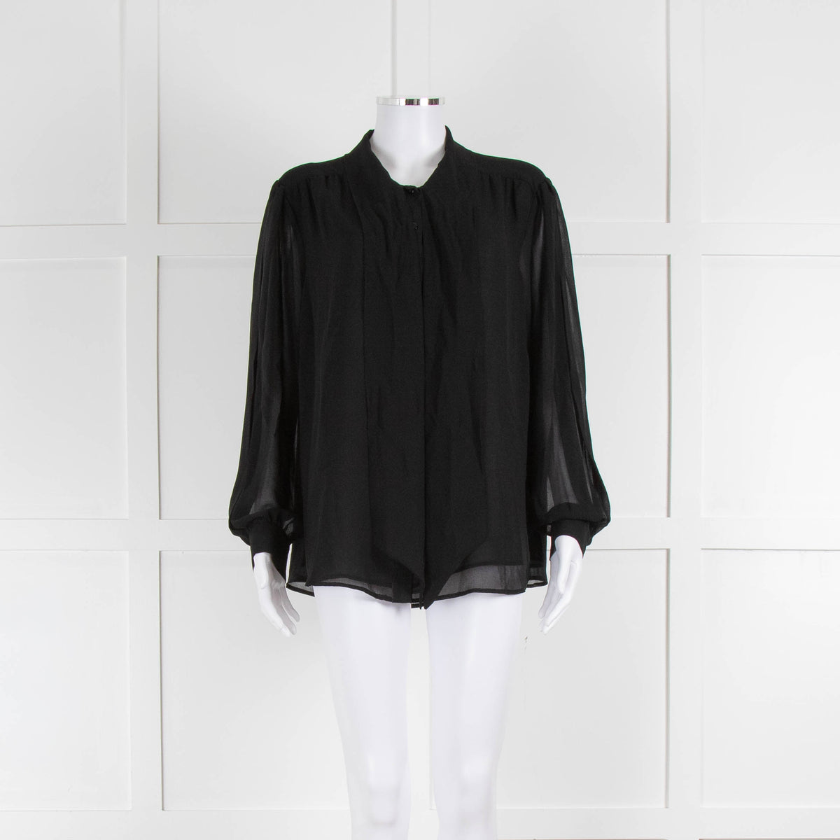 Somerset by Alice Temperley Black Tie Neck Blouse