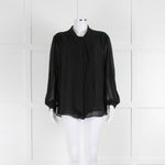 Somerset by Alice Temperley Black Tie Neck Blouse