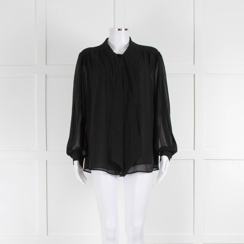 Somerset by Alice Temperley Black Tie Neck Blouse