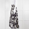Maje Black and Cream Floral Tiered Maxi Skirt